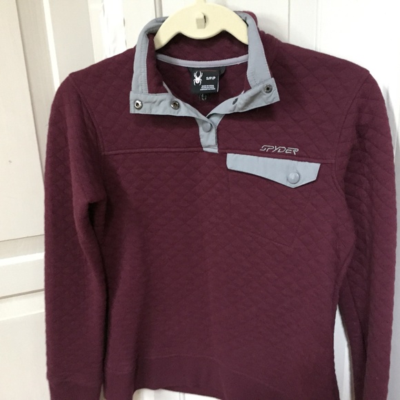 Spyder Maroon Quilted Pullover - Picture 8 of 15